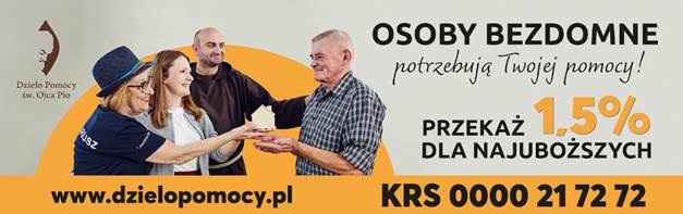 Dzieło Pomocy św. O. Pio wspierane przez program do rozliczeń podatku.